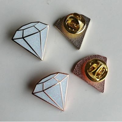 Die Casting Wholesale Custom Hard Enamel Diamond Lapel Pin Badge